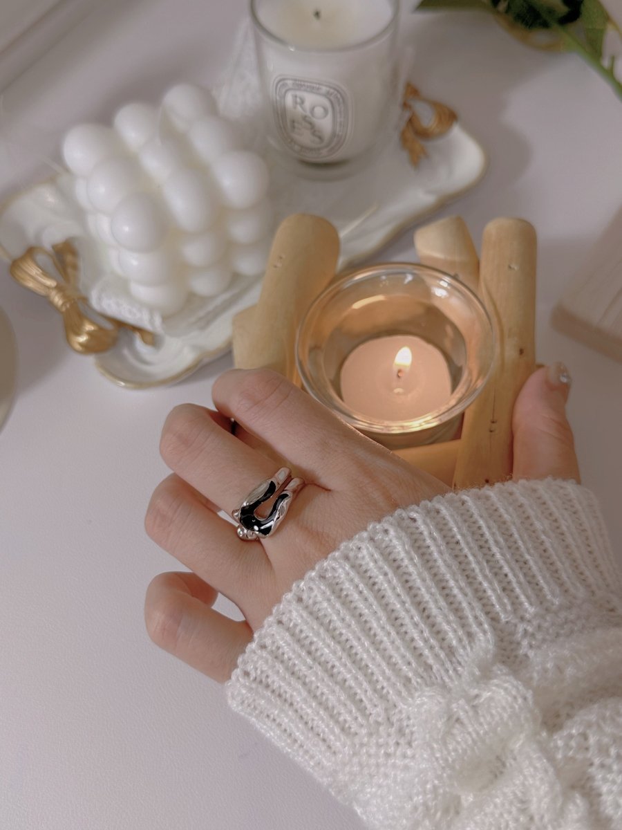 Black Natural Gem s925 Sterling Silver Ring | Mix Mix Style [Hot Seller]-Mix MIx Style