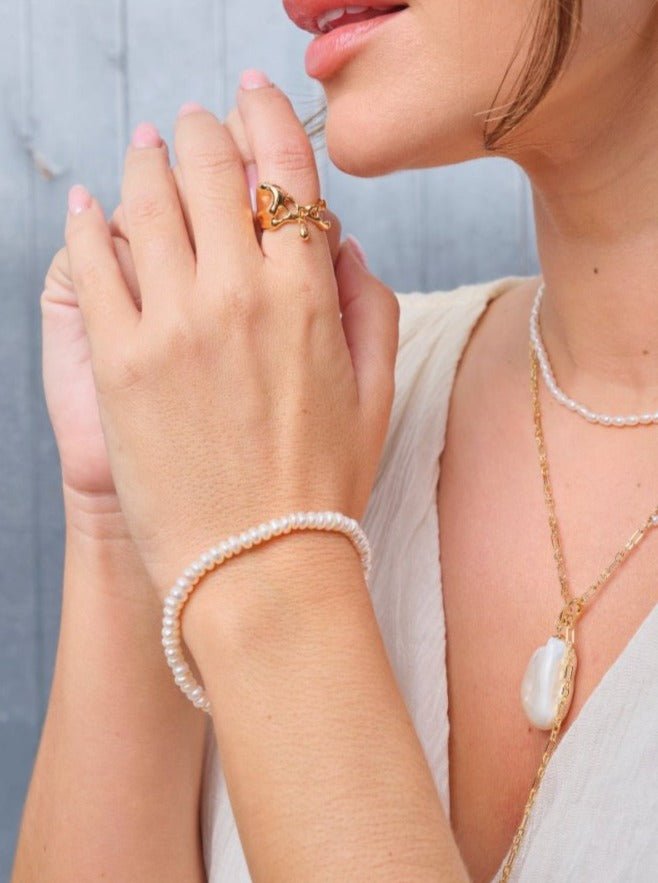 Timeless and Classic Akoya Pearl 18k Gold Plated Bracelet | Mix Mix Style [Hot Seller]-Mix MIx Style