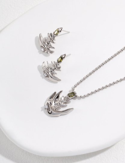 Christmas Tree 925 Sterling Silver Necklace | Mix Mix Style [Hot Seller]-Mix MIx Style