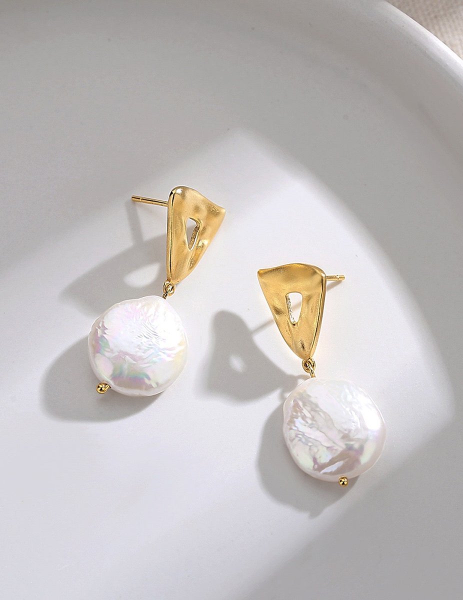 Classic Mabe Pearl Pendant 18k Gold Plated Earrings | Mix Mix Style [Hot Seller]-Mix MIx Style