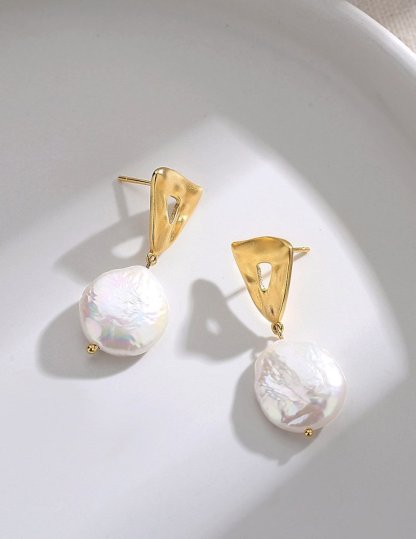 Classic Mabe Pearl Pendant 18k Gold Plated Earrings | Mix Mix Style [Hot Seller]-Mix MIx Style