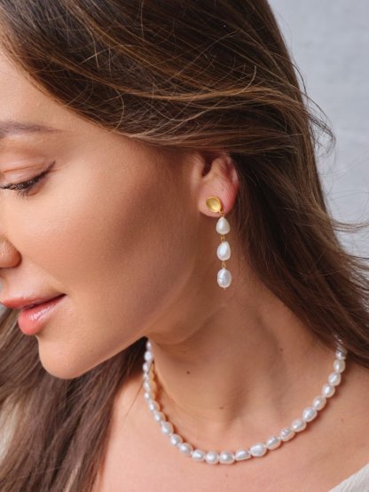 Irregular Triple Akoya Pearl Earrings | Mix Mix Style [Hot Seller]-Mix MIx Style