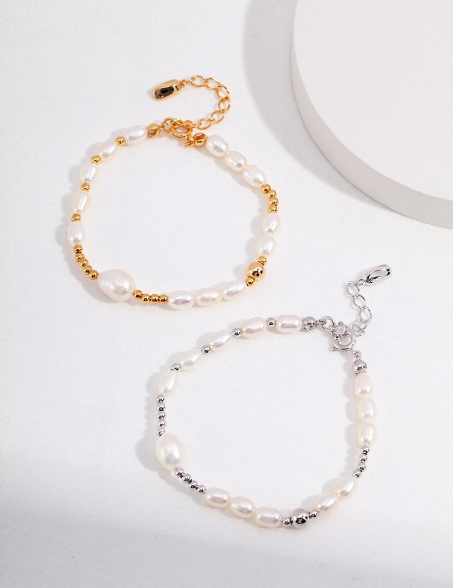 Classic and Simple Akoya Pearls and Sterling Silver Bracelet | Mix Mix Style [Hot Seller]-Mix MIx Style