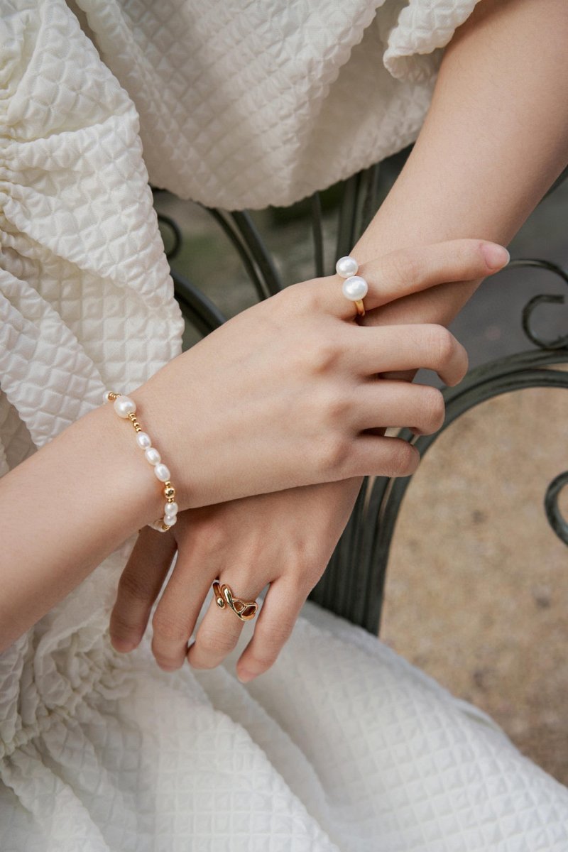 Classic Akoya Pearl Open Adjustable Ring | Mix Mix Style [Hot Seller]-Mix MIx Style
