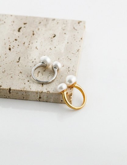 Classic Akoya Pearl Open Adjustable Ring | Mix Mix Style [Hot Seller]-Mix MIx Style