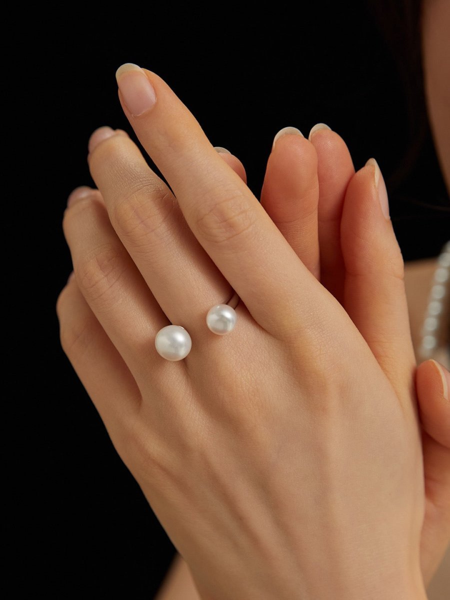 Classic Akoya Pearl Open Adjustable Ring | Mix Mix Style [Hot Seller]-Mix MIx Style