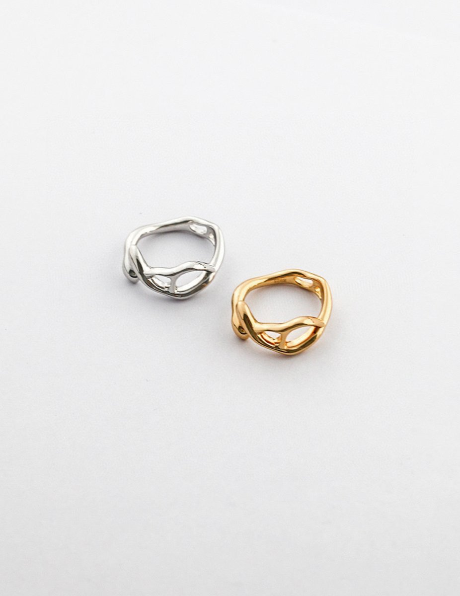 Minimalist and Unique Sterling Silver and Gold Ring | Mix Mix Style [Hot Seller]-Mix MIx Style