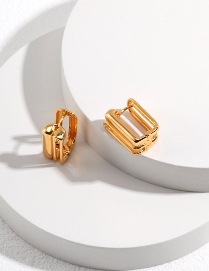 Classic and Simple Square Sterling Silver Earrings | Mix Mix Style [Hot Seller]-Mix MIx Style