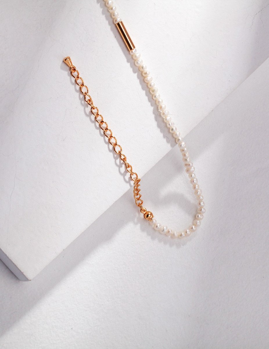 Simple Akoya Pearls 18K Gold Plated Necklace | Mix Mix Style [Hot Seller]-Mix MIx Style