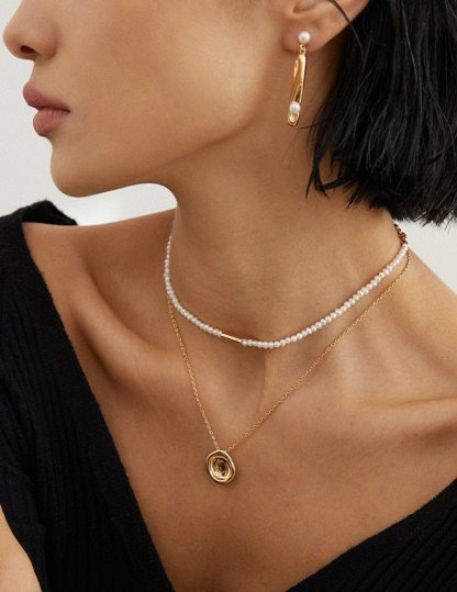 Simple Akoya Pearls 18K Gold Plated Necklace | Mix Mix Style [Hot Seller]-Mix MIx Style