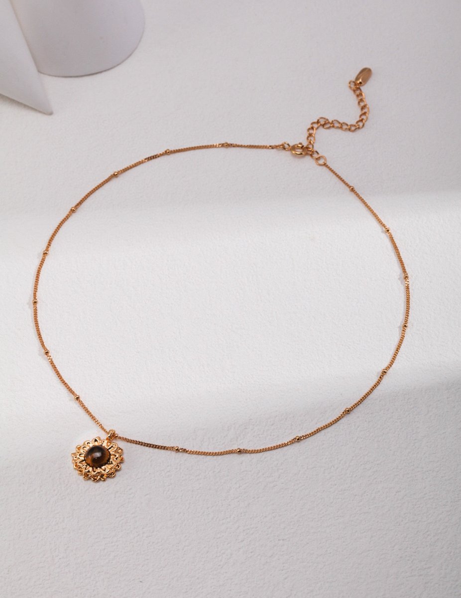 Sterling Silver and Natural Gem Pendant Necklace | Mix Mix Style [Hot Seller]-Mix MIx Style