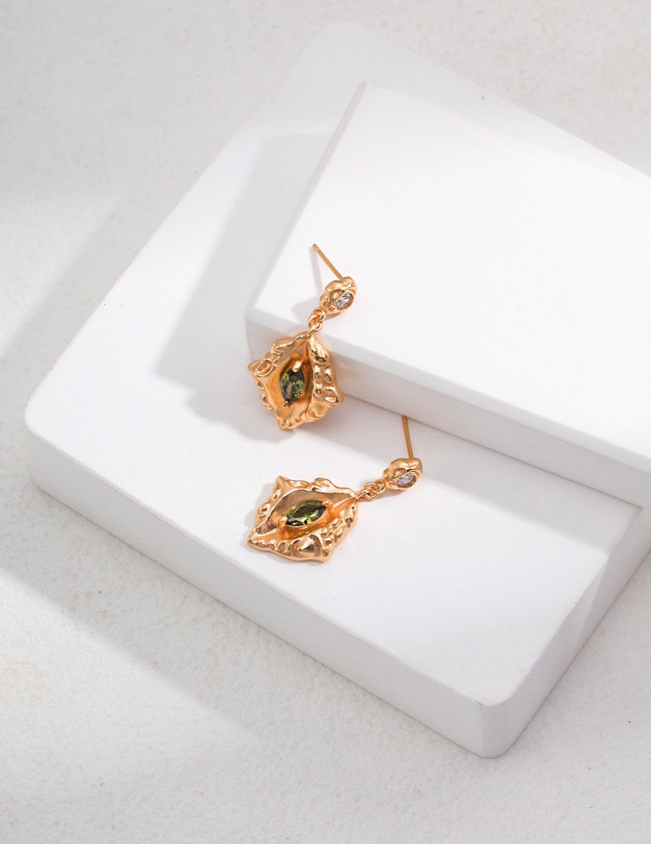 Vintage Style Gold Plated and Gemstone Earrings | Mix Mix Style [Hot Seller]