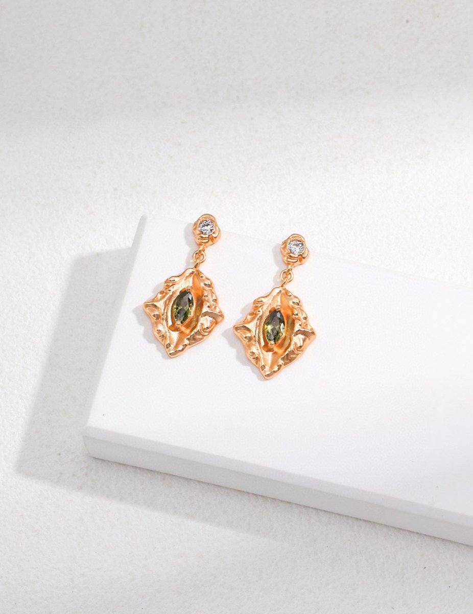 Vintage Style Gold Plated and Gemstone Earrings | Mix Mix Style [Hot Seller]
