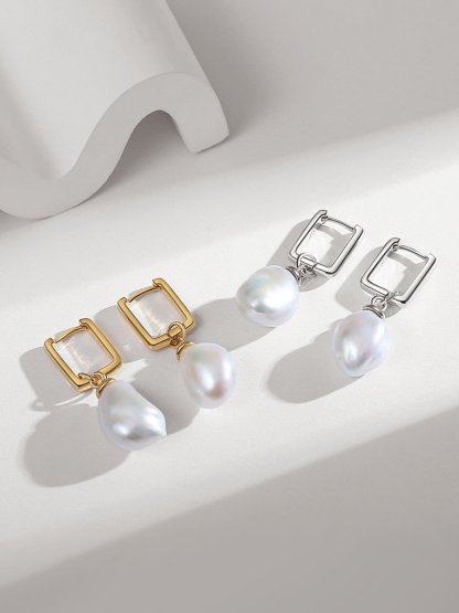 Elegant Mabe Pearl Sterling Silver Earrings | Mix Mix Style [Hot Seller]-Mix MIx Style