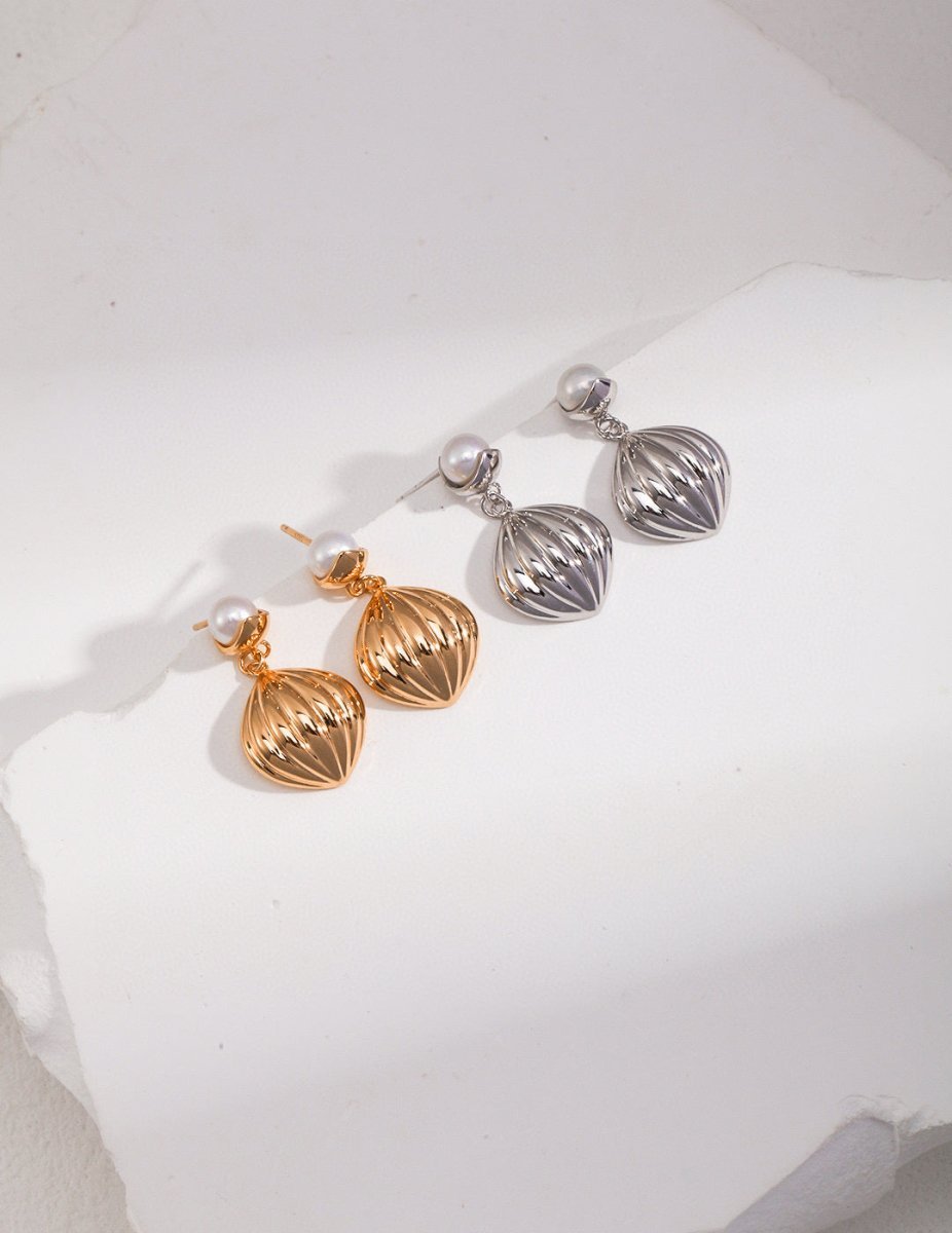 Sterling Silver and Akoya Pearl Pendant Earrings | Mix Mix Style [Hot Seller]-Mix MIx Style