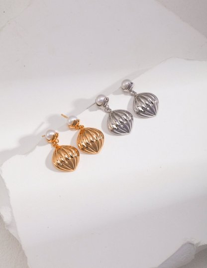 Sterling Silver and Akoya Pearl Pendant Earrings | Mix Mix Style [Hot Seller]-Mix MIx Style