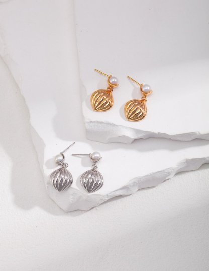 Sterling Silver and Akoya Pearl Pendant Earrings | Mix Mix Style [Hot Seller]-Mix MIx Style