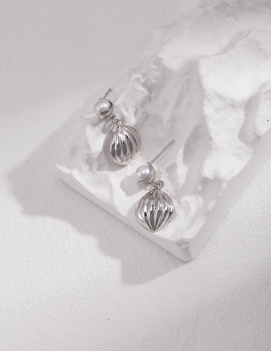 Sterling Silver and Akoya Pearl Pendant Earrings | Mix Mix Style [Hot Seller]-Mix MIx Style