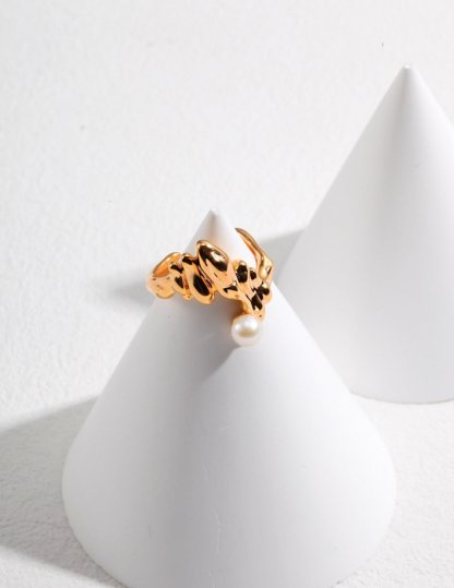 Delicate and Classic Sterling Silver with Akoya Pearl Open Ring | Mix Mix Style [Hot Seller]-Mix MIx Style