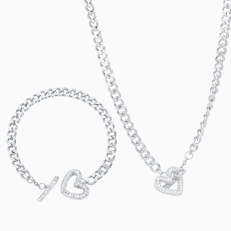 Dazzling Heart Toggle Clasp Jewelry Set-Mix MIx Style