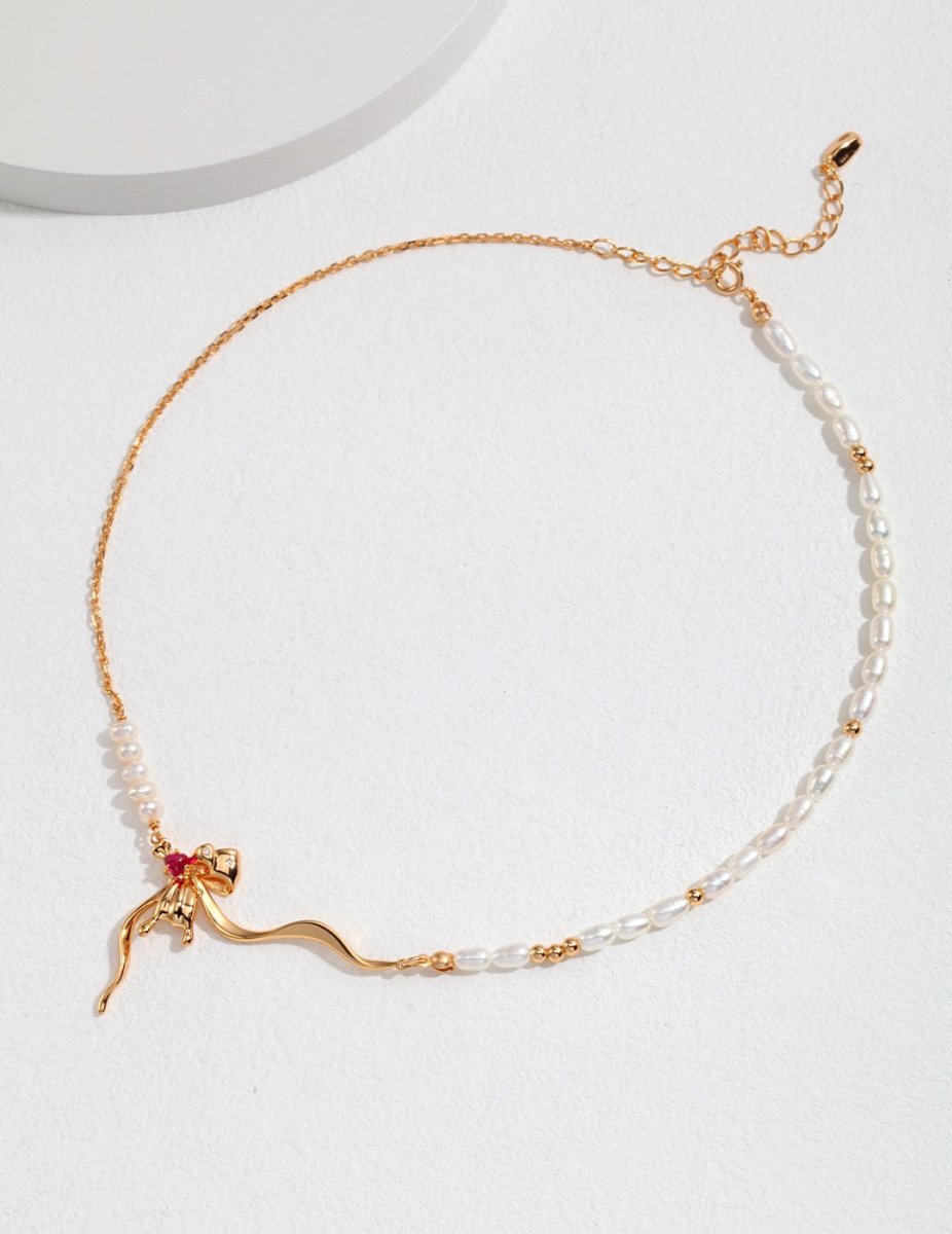 Natural Pearl Sterling Silver Necklace | Mix Mix Style [Hot Seller]-Mix MIx Style