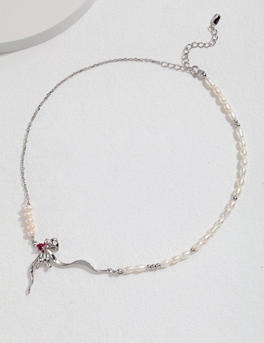 Natural Pearl Sterling Silver Necklace | Mix Mix Style [Hot Seller]-Mix MIx Style
