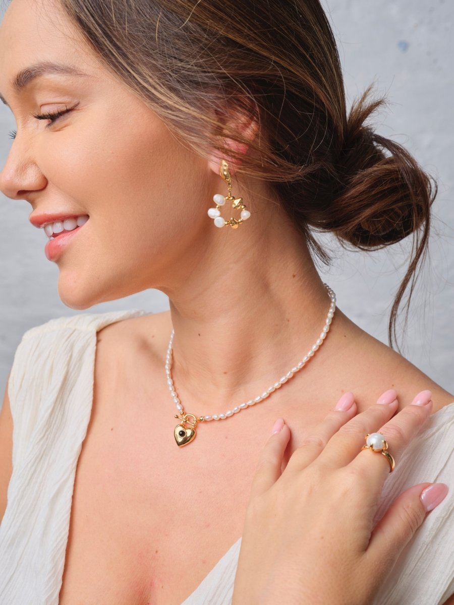 Akoya Pearl Sterling Silver Open Adjustable Ring | Mix Mix Style [Hot Seller]-Mix MIx Style