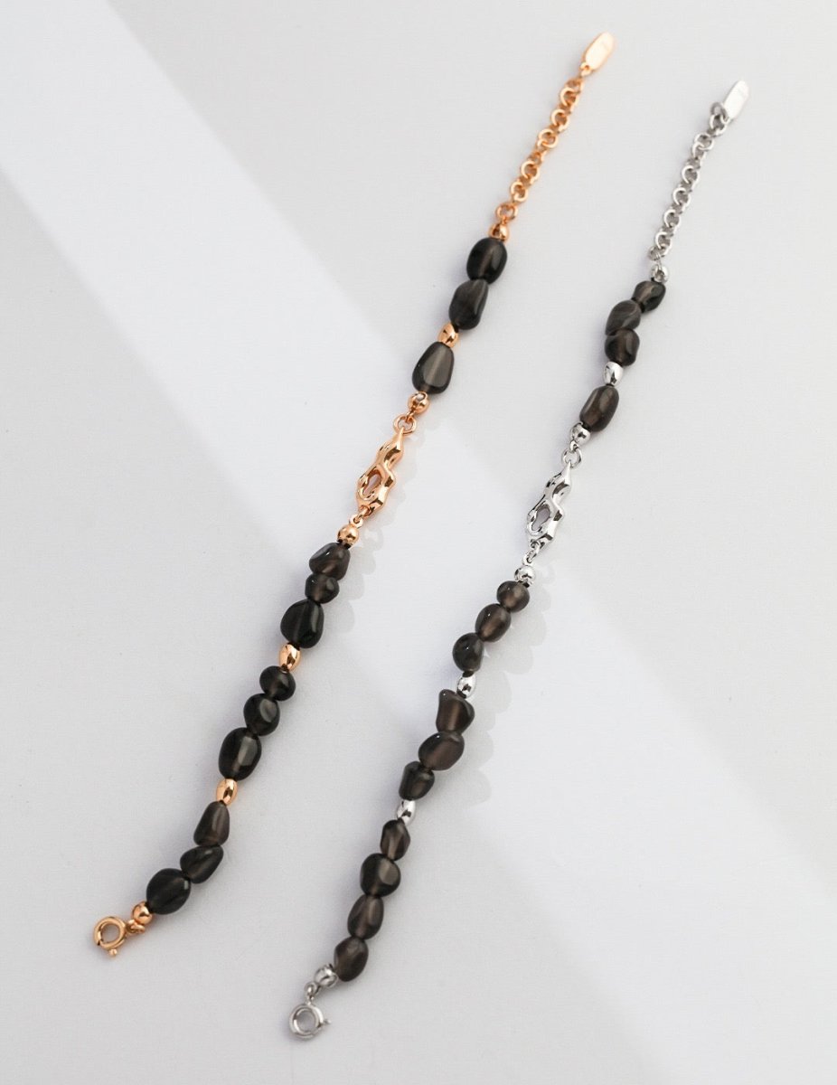 s925 Sterling Silver and Black Gem Bracelets | Mix Mix Style [Hot Seller]-Mix MIx Style