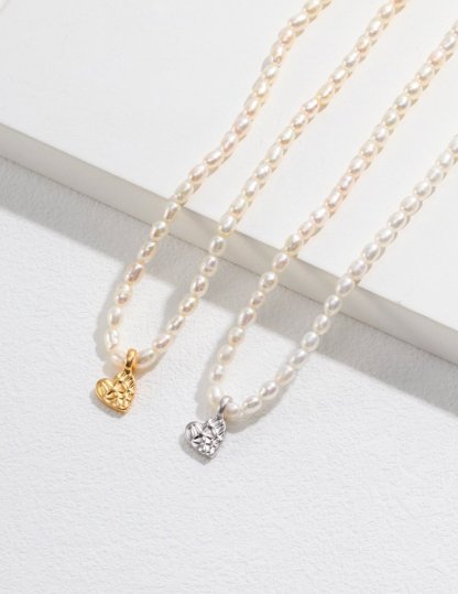 Heart Pendant Akoya Pearl 925 Sterling Silver Necklace | Mix Mix Style [Hot Seller]-Mix MIx Style