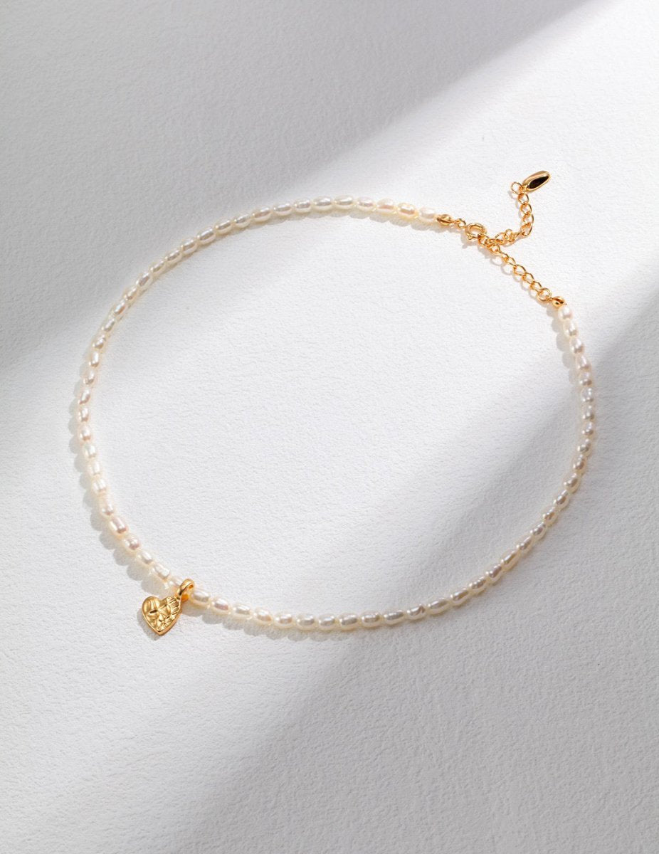 Heart Pendant Akoya Pearl 925 Sterling Silver Necklace | Mix Mix Style [Hot Seller]-Mix MIx Style