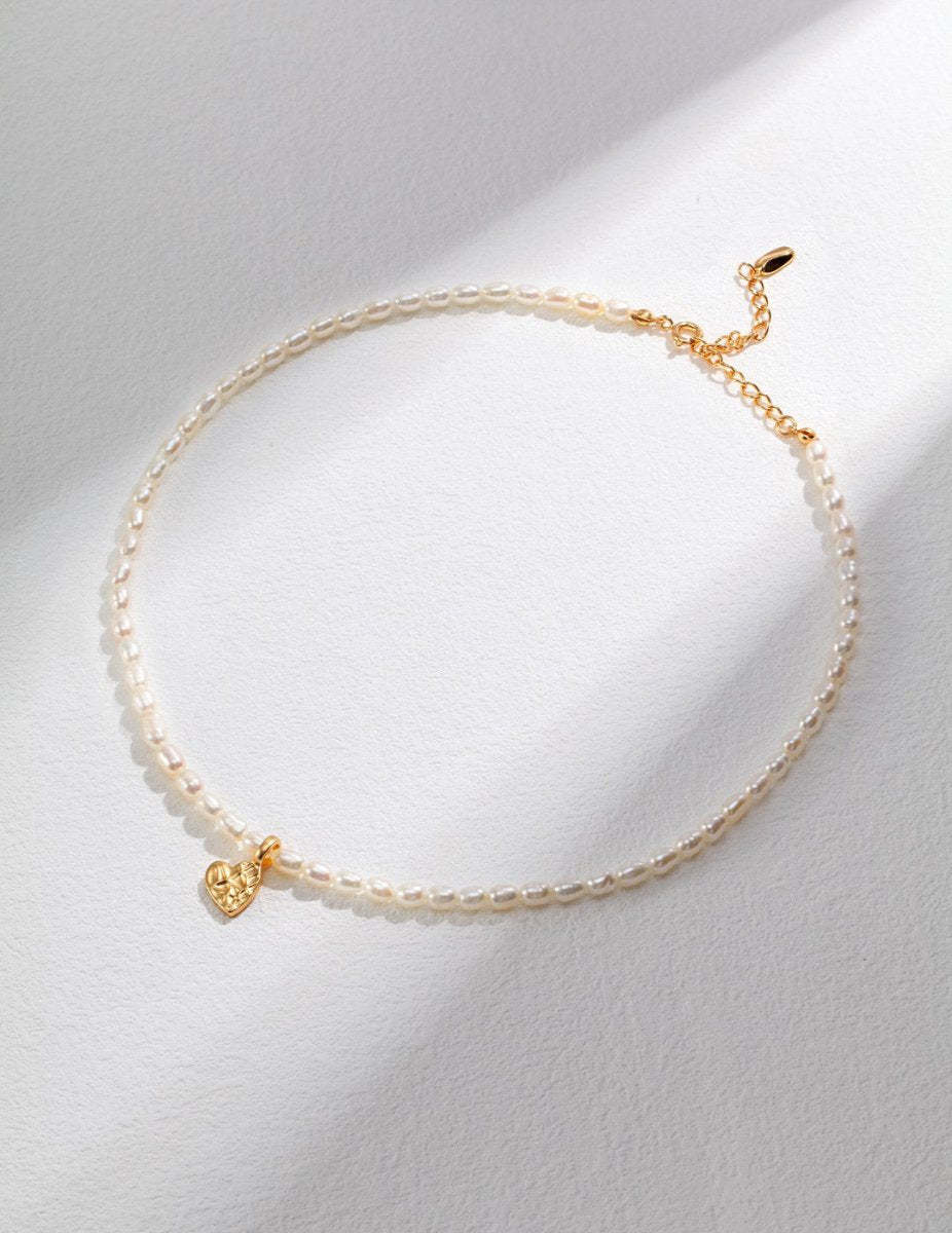 Heart Pendant Akoya Pearl 925 Sterling Silver Necklace | Mix Mix Style [Hot Seller]-Mix MIx Style