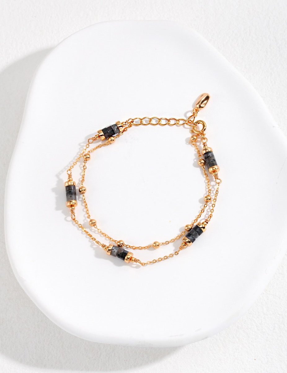 Good Luck Sterling Silver with Black Natural Gem Bracelet | Mix Mix Style [Hot Seller]-Mix MIx Style