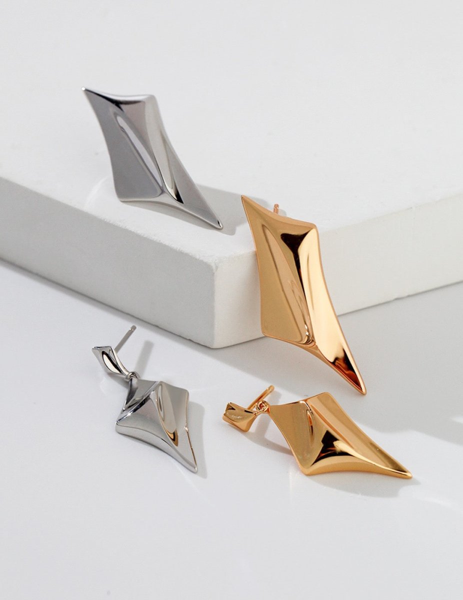 Four-pointed Star 925 Sterling Silver Earrings | Mix Mix Style [Hot Seller]-Mix MIx Style