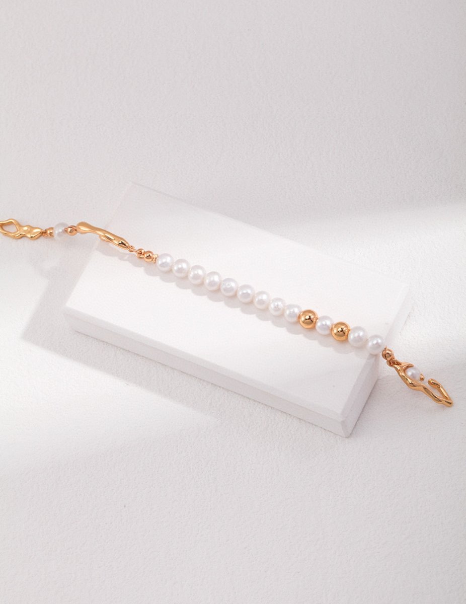 Akoya Pearl and Sterling Silver Beads Bracelet | Mix Mix Style [Hot Seller]-Mix MIx Style