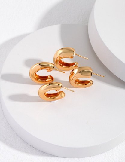 Eloise - Stylish and Simplicity Sterling Silver Hoop Earrings | Mix Mix Style [Hot Seller]-Mix MIx Style
