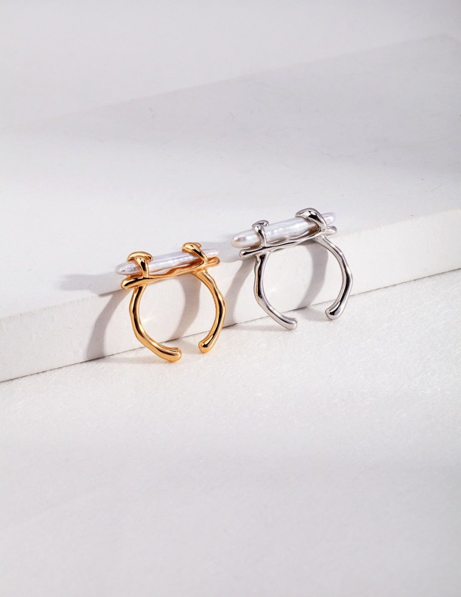 Mabe Pearl 925 Sterling Silver Open Ring | Mix Mix Style [Hot Seller]-Mix MIx Style