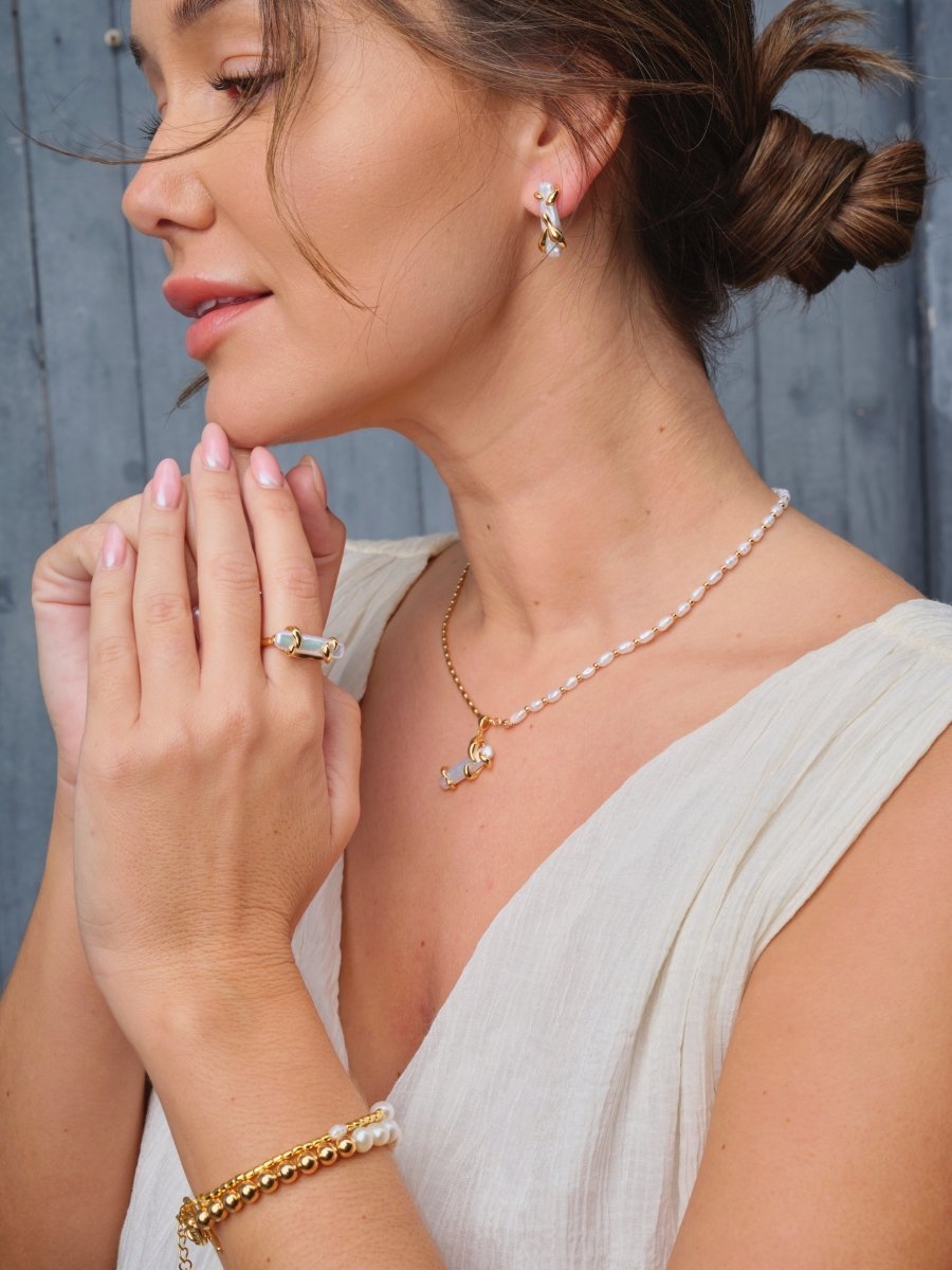 Mabe Pearl 925 Sterling Silver Open Ring | Mix Mix Style [Hot Seller]-Mix MIx Style