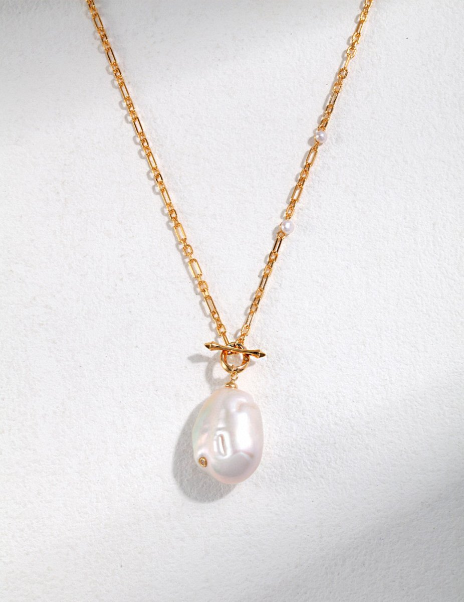 Irregular Mabe Pearl Pendant with Sterling Silver Chain Necklace | Mix Mix Style [Hot Seller]-Mix MIx Style