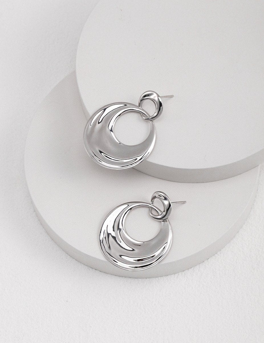 Sterling Silver Double Circle Earrings | Mix Mix Style [Hot Seller]-Mix MIx Style