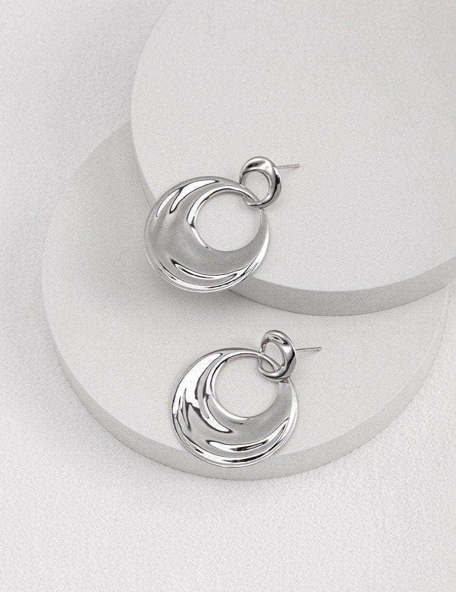 Sterling Silver Double Circle Earrings | Mix Mix Style [Hot Seller]-Mix MIx Style