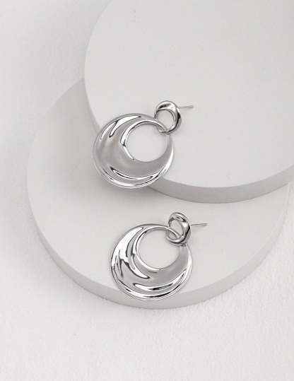 Sterling Silver Double Circle Earrings | Mix Mix Style [Hot Seller]-Mix MIx Style