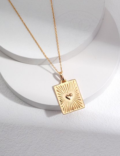 Delicate Heart Pendant On Sterling Silver Chain Necklace | Mix Mix Style [Hot Seller]-Mix MIx Style