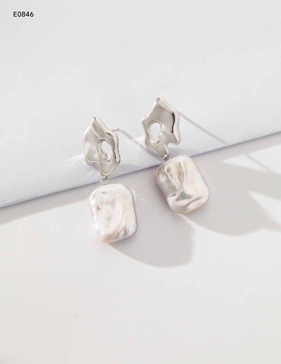 Irregular Mabe Pearl 925 Sterling Silver Earrings | Mix Mix Style [Hot Seller]-Mix MIx Style