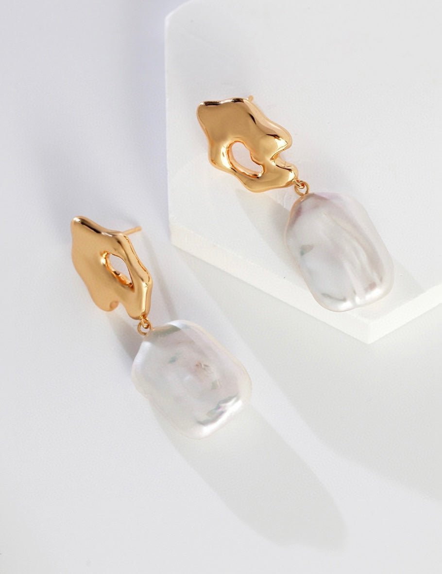 Irregular Mabe Pearl 925 Sterling Silver Earrings | Mix Mix Style [Hot Seller]-Mix MIx Style