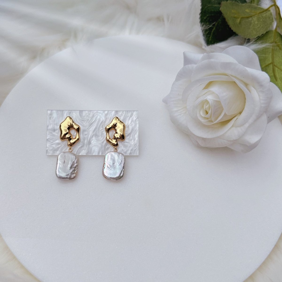 Irregular Mabe Pearl 925 Sterling Silver Earrings | Mix Mix Style [Hot Seller]-Mix MIx Style