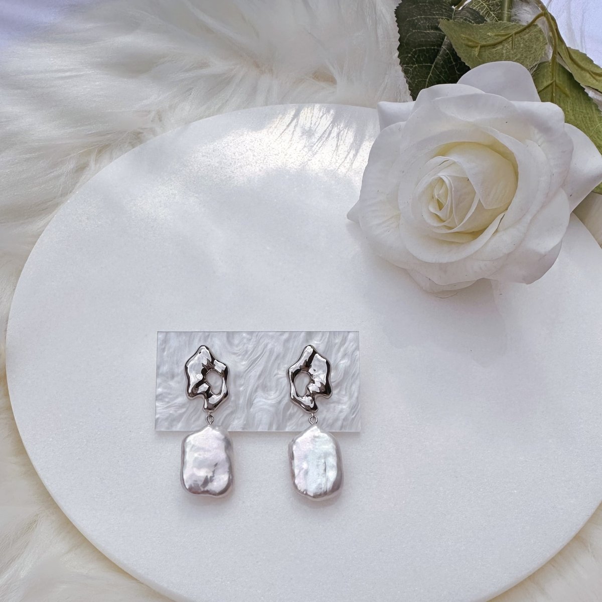 Irregular Mabe Pearl 925 Sterling Silver Earrings | Mix Mix Style [Hot Seller]-Mix MIx Style