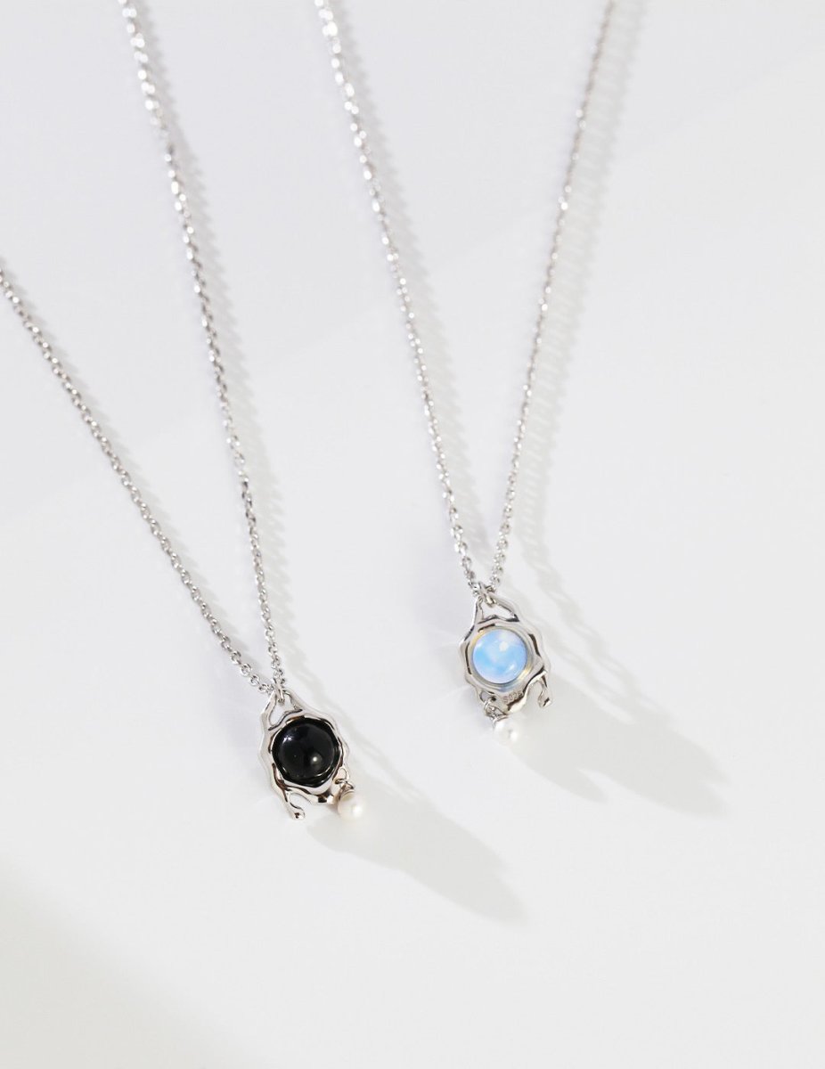 Natural Gemsone Sterling Silver Chain Necklace | Mix Mix Style [Hot Seller]-Mix MIx Style