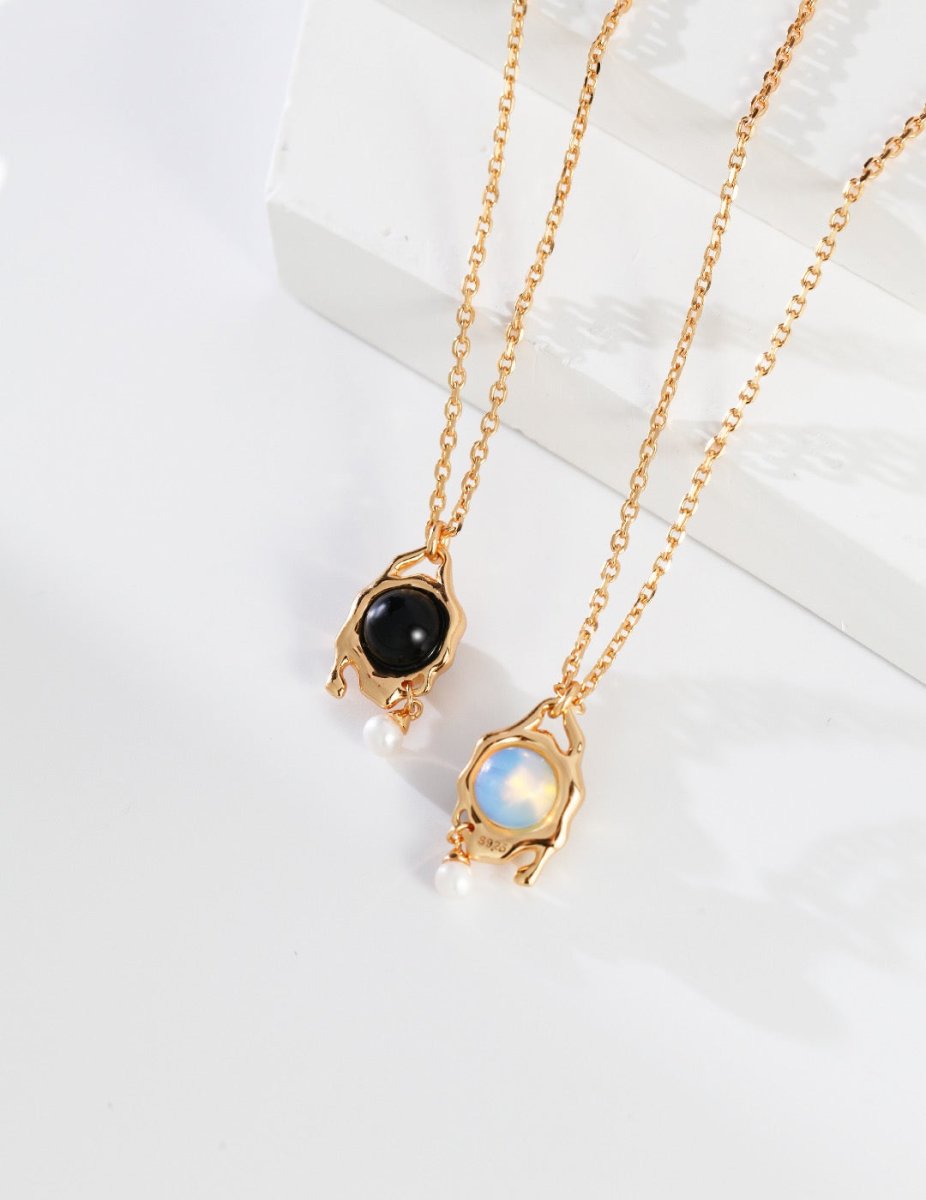 Natural Gemsone Sterling Silver Chain Necklace | Mix Mix Style [Hot Seller]-Mix MIx Style