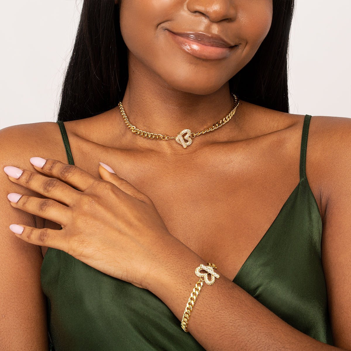 Dazzling Heart Toggle Clasp Jewelry Set-Mix MIx Style