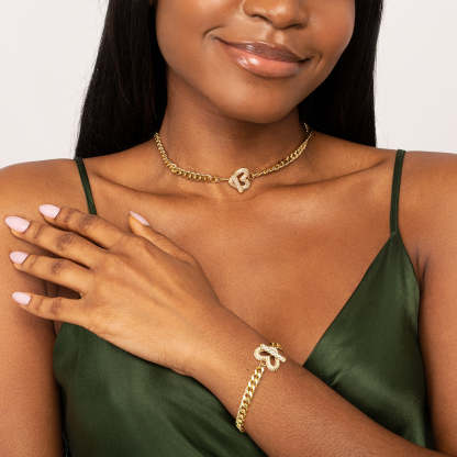 Dazzling Heart Toggle Clasp Jewelry Set-Mix MIx Style